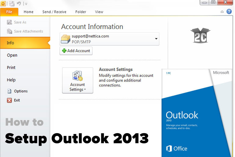 outlook account settings 2013